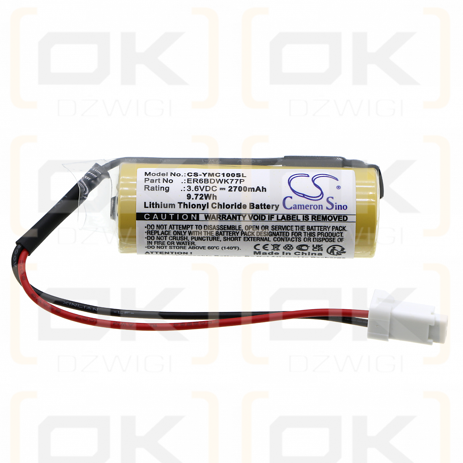 Yaskawa YRC1000 / HW1483880-A 2700mAh Li-SOCl2 3.6V (Cameron Sino)