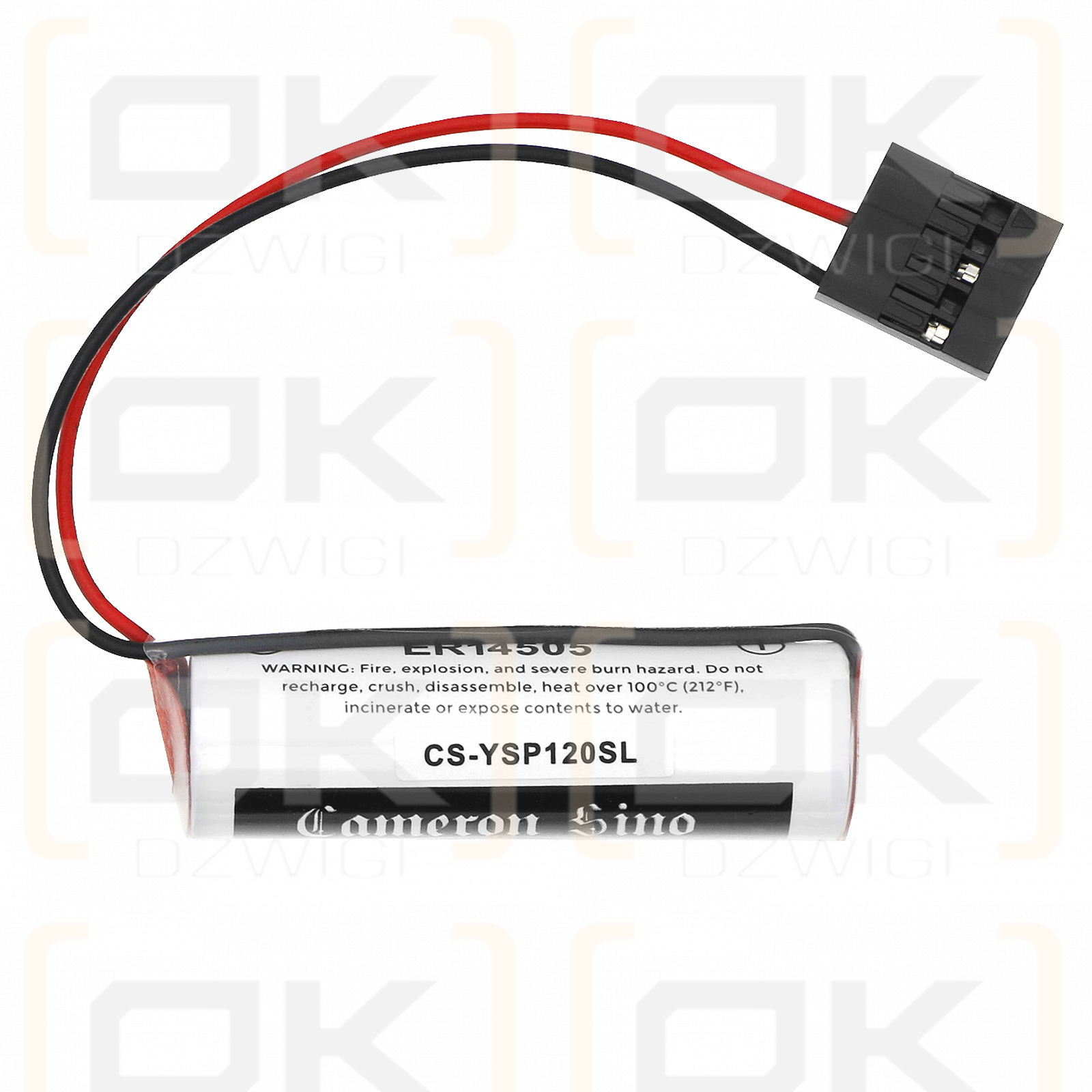 Yaskawa JRMSP-120XCP9600 / ER6VC3N con conector JAE de 5 pines 2700 mAh Li-SOCl2 3,6 V (Cameron Sino)