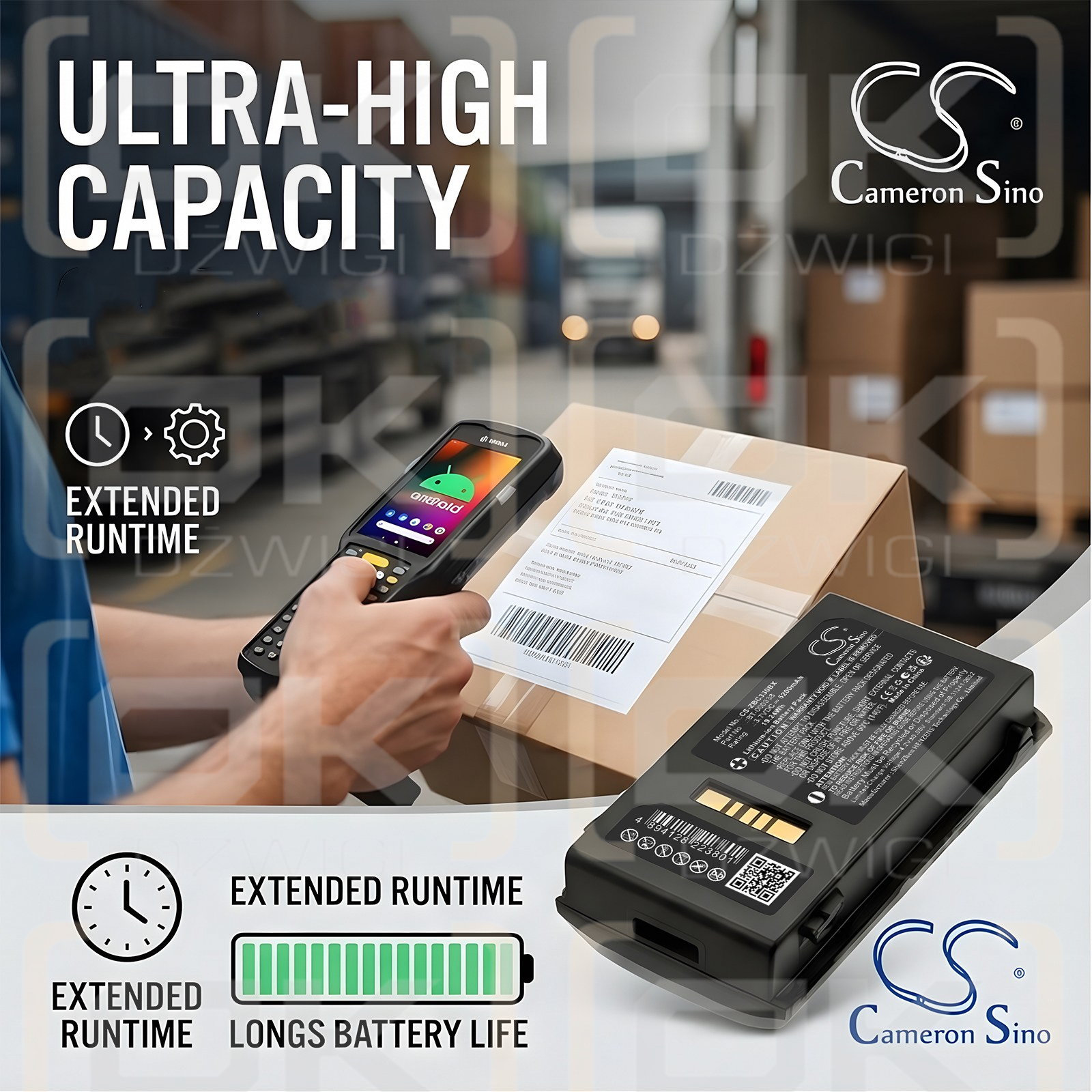 Сменный аккумулятор для Zebra MC3300 / BT-000337 5200 мАч Li-ion 3,7 В (Cameron Sino)