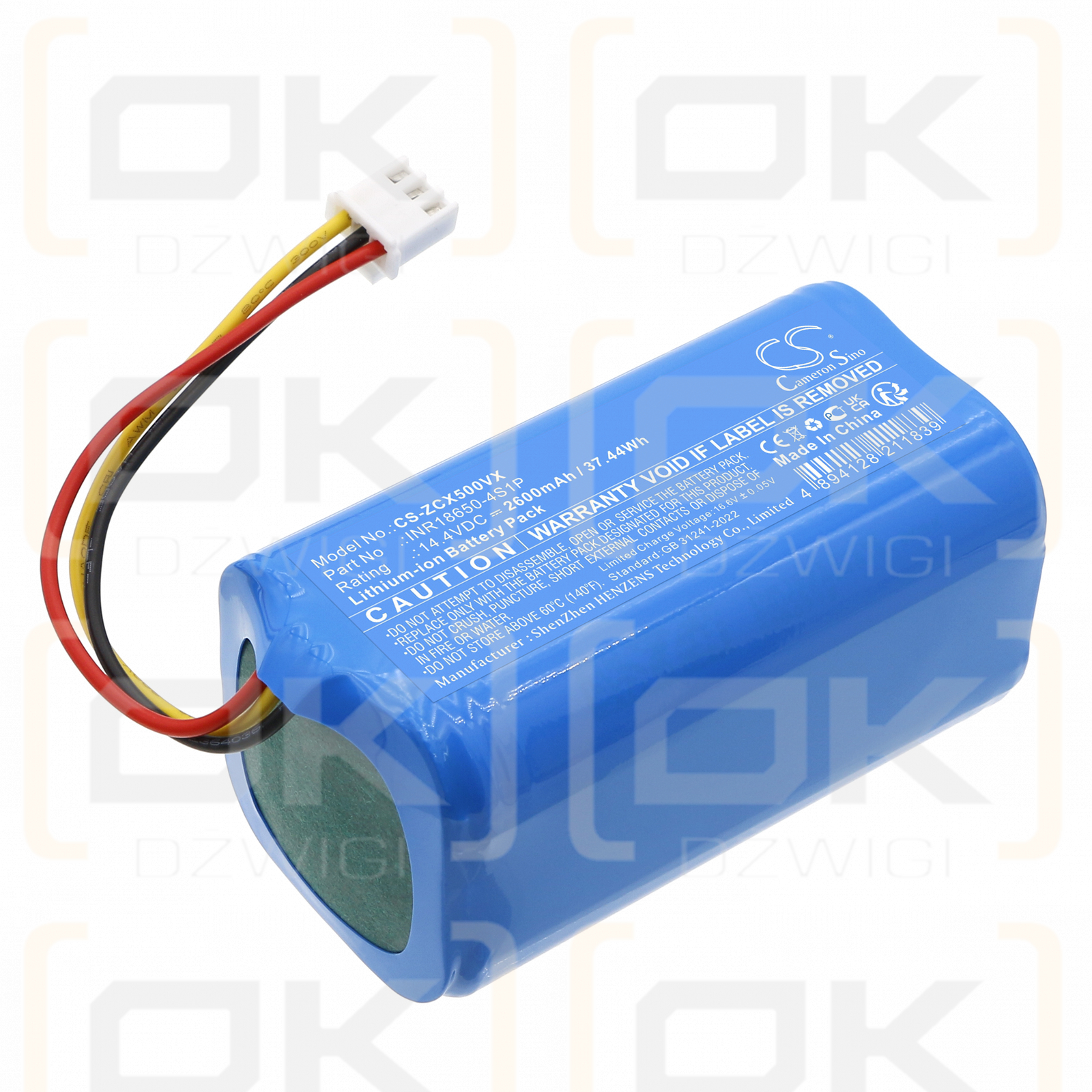 EZIclean X500EZIC060175 / INR18650-4S1P 2600mAh Li-ion 14.4V (Cameron Sino)