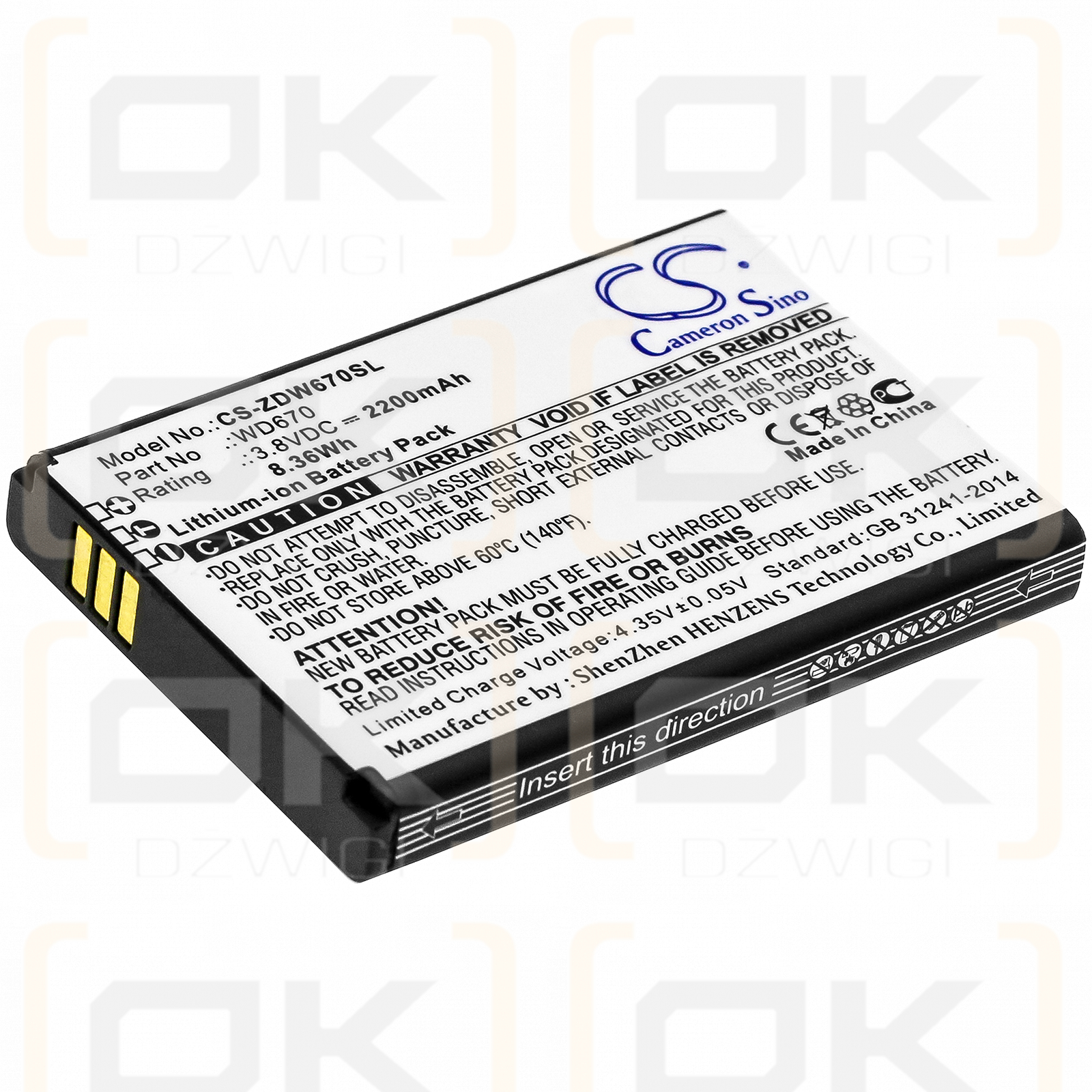 Haier DC013 / H15418 2200 mAh Li-Ion 3,8 V (Cameron Sino)