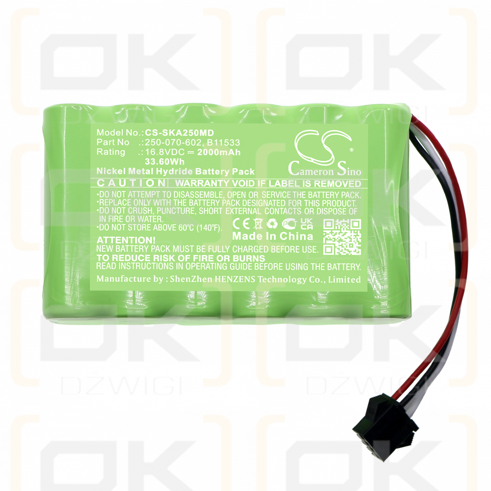 Zede ZD-50C6 / AA14.1 2000mAh Ni-MH 14.4V (Cameron Sino)