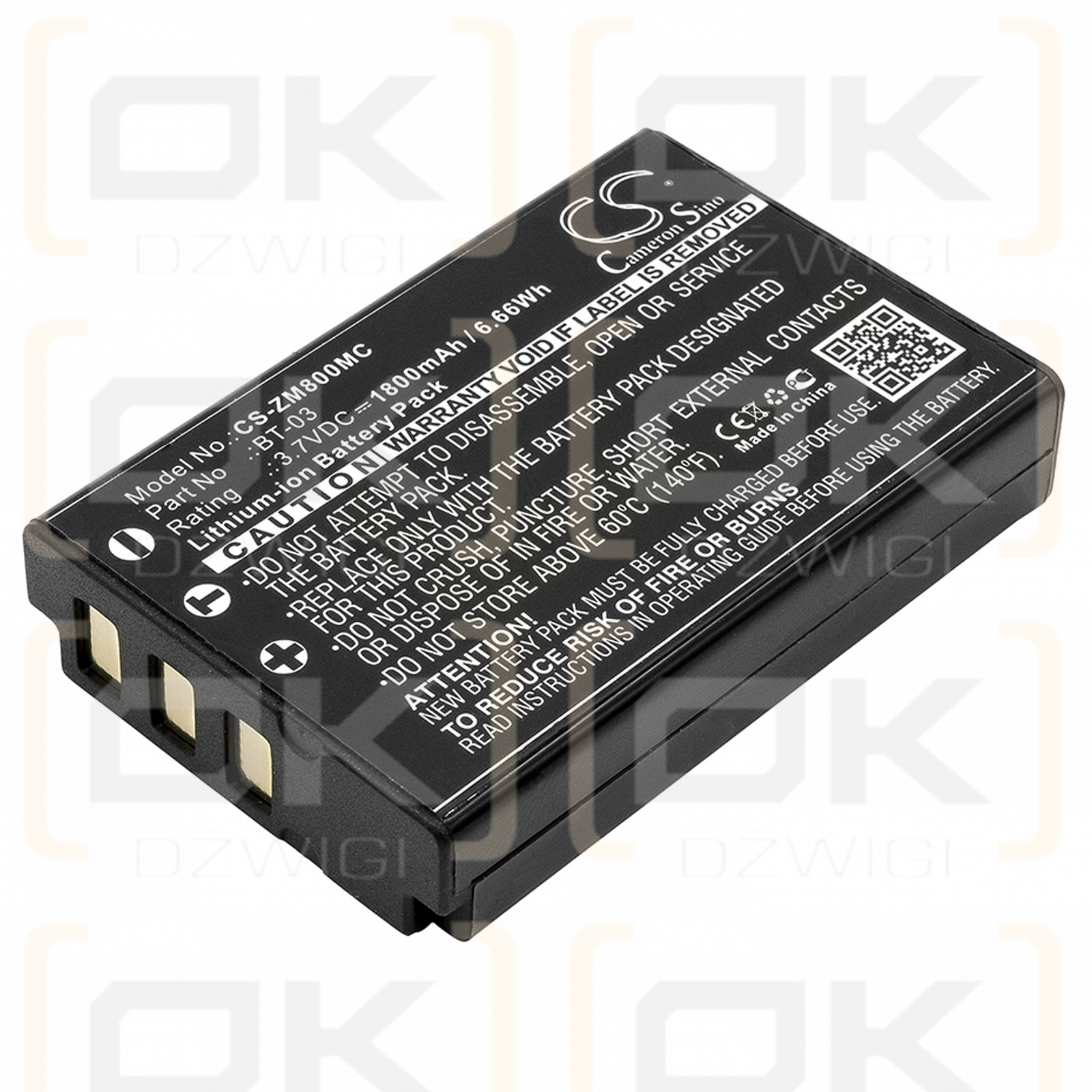 Grabadora Zoom Q8 / BT-03 1800mAh Li-ion 3.7V (Cameron Sino)