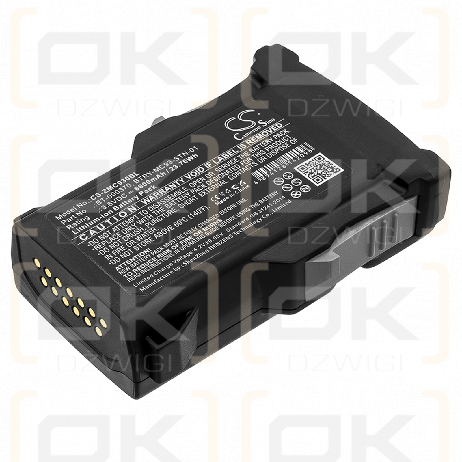 Zebra MC9300 / BT-000370 6600 mAh Li-Ion 3,6 V (Cameron Sino)