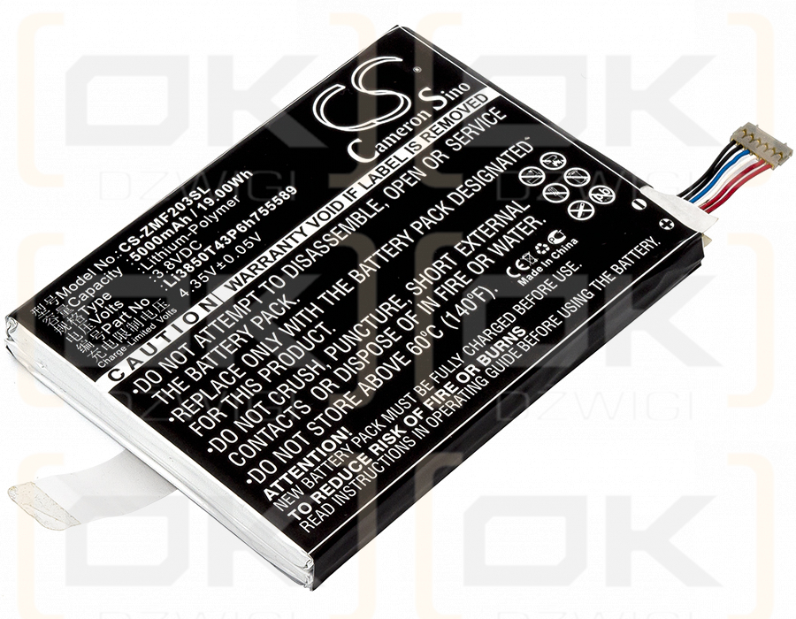 SoftBank GL09P / Li3850T43P6h755589 5000 mAh Li-Polymer 3,8 V (Cameron Sino)