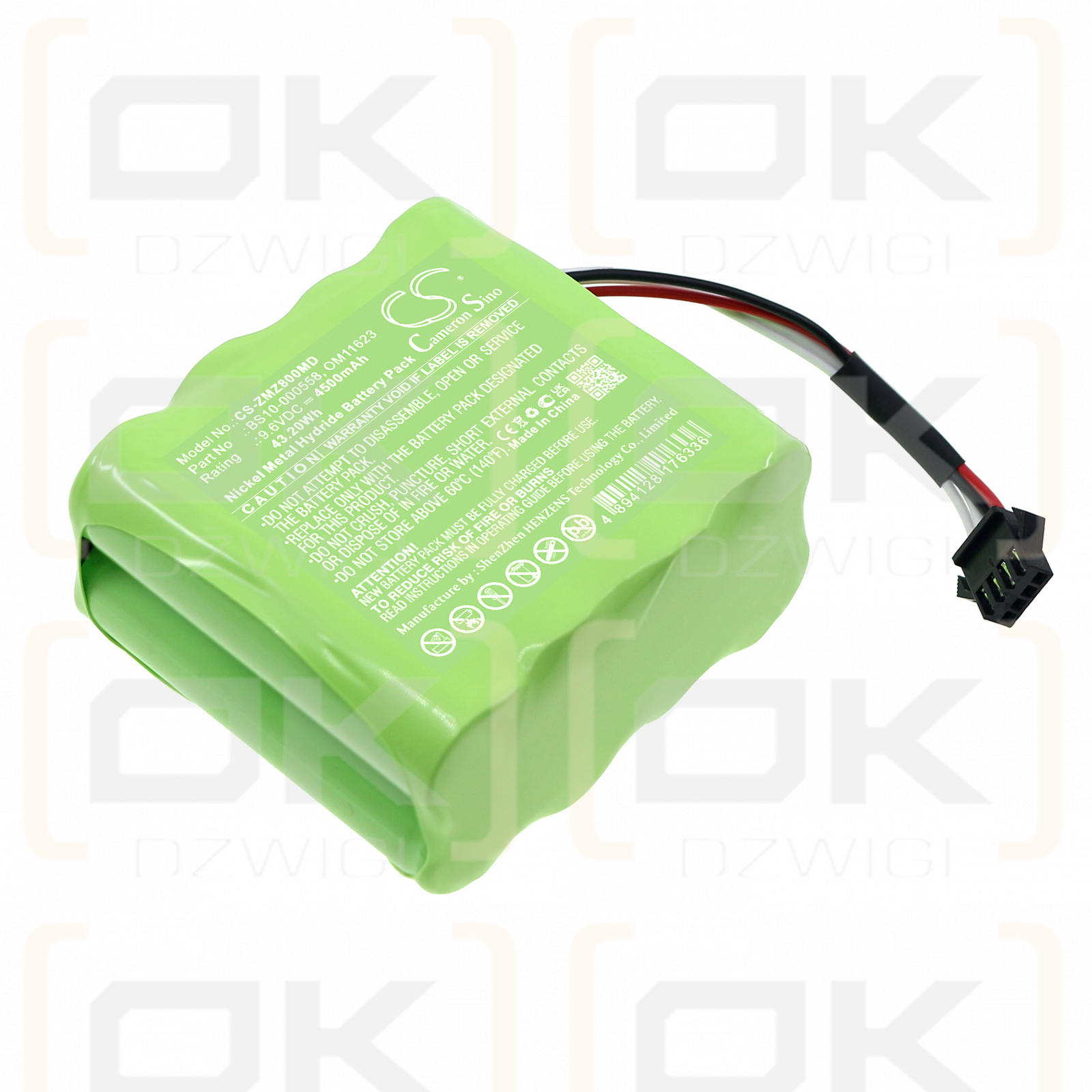 Bomba de infusión Zyno Medical Z-800 / BS10-000558 4500mAh Ni-MH 9.6V (Cameron Sino)