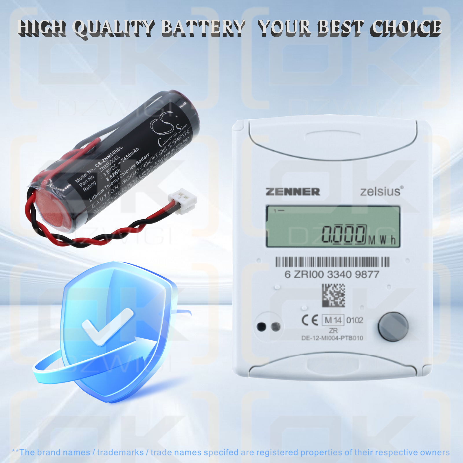 Zenner Zelsius heat meter 2450 mAh Li-SOCl2 3.6 V (Cameron Sino)