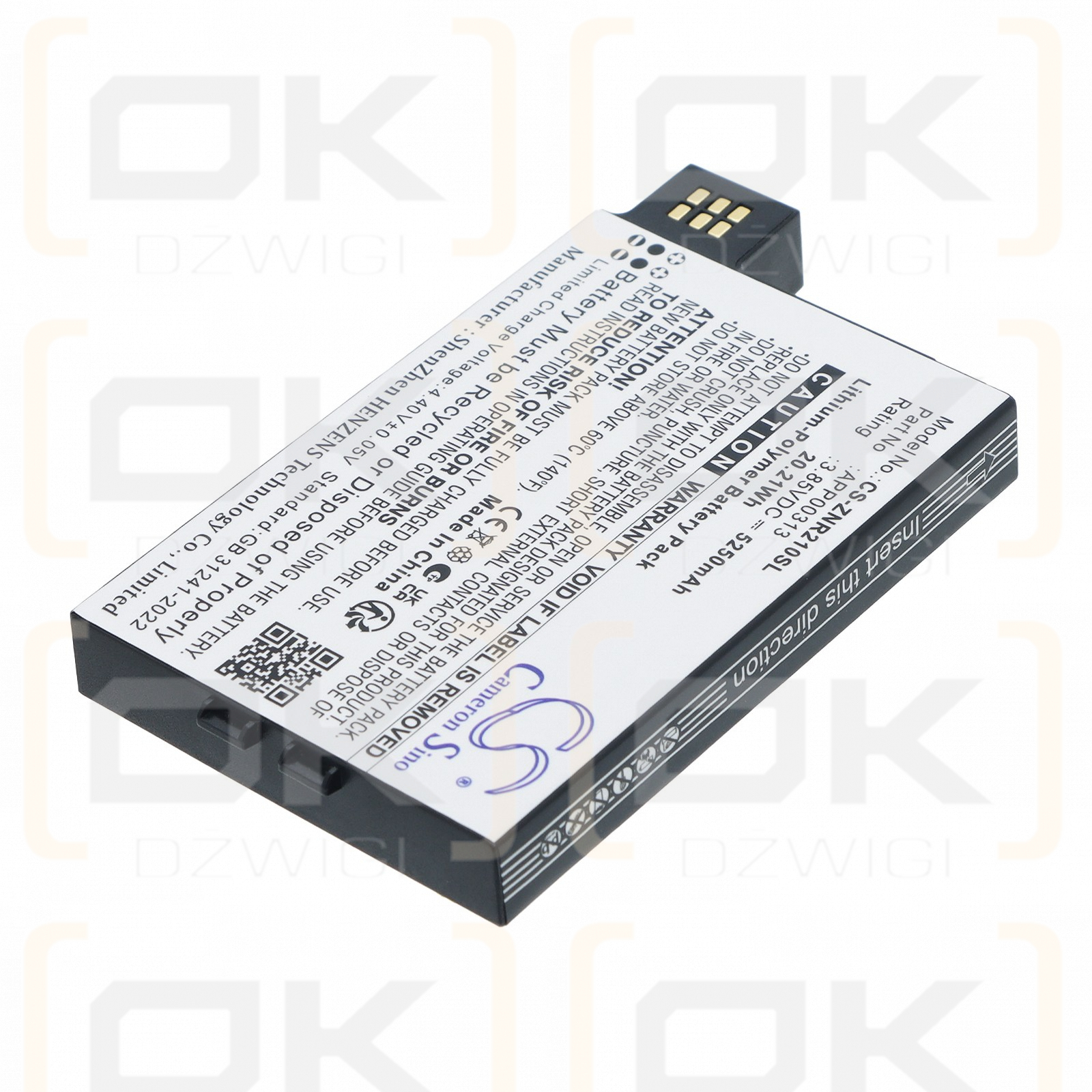 Batería de repuesto para Zyxel NR2101 5G MiFi / APP00313, 5250 mAh, polímero de litio, 3,85 V (Cameron Sino)