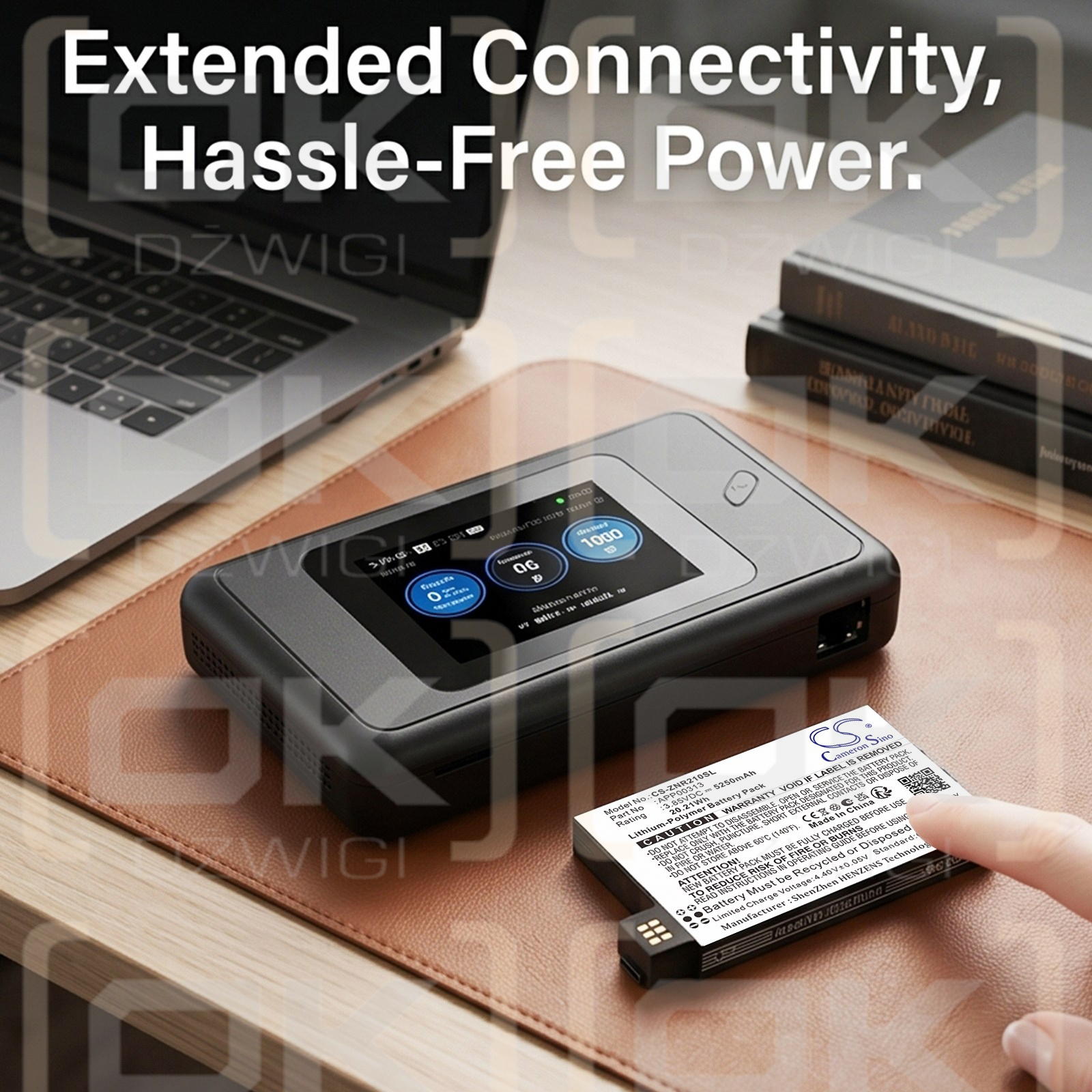 Batería de repuesto para Zyxel NR2101 5G MiFi / APP00313, 5250 mAh, polímero de litio, 3,85 V (Cameron Sino)