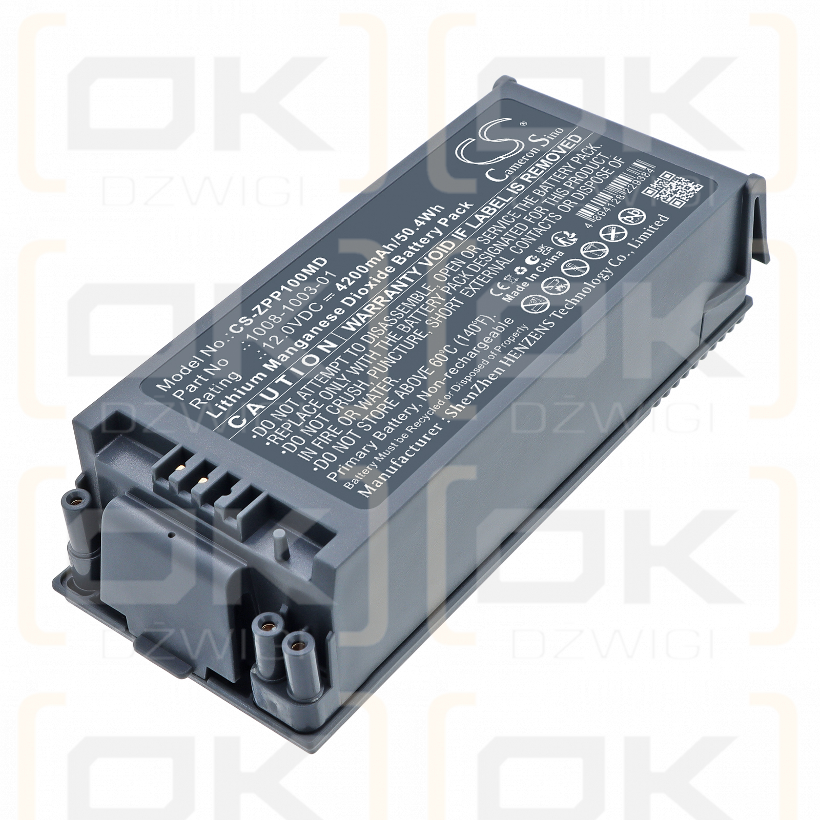 Сменный аккумулятор Zoll AED Pro / 1008-1003-01 4200 мАч Li-MnO2 12 В (Cameron Sino)