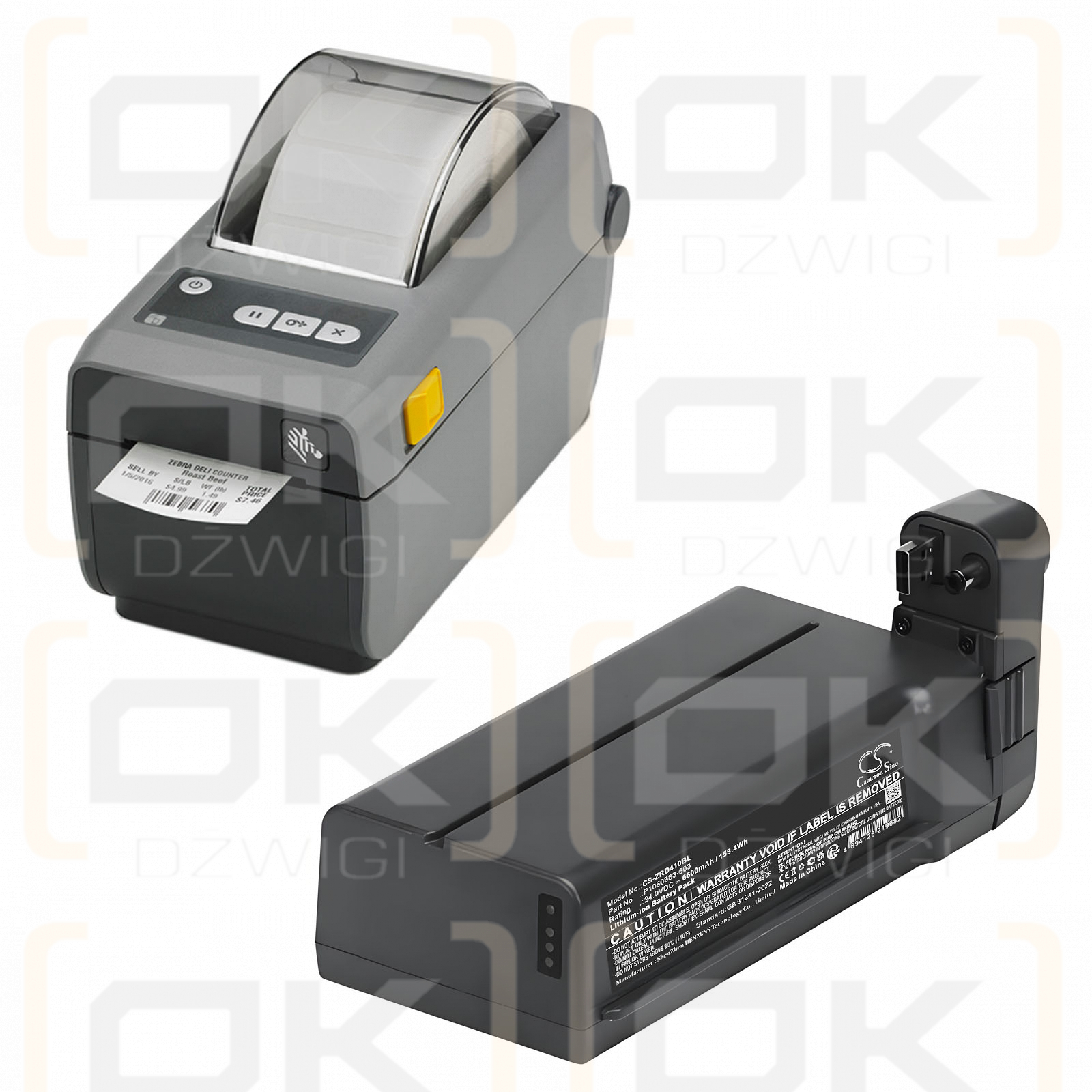 Zebra ZD621T / P1080383-603 6600mAh Li-ion 24.0V (Cameron Sino)