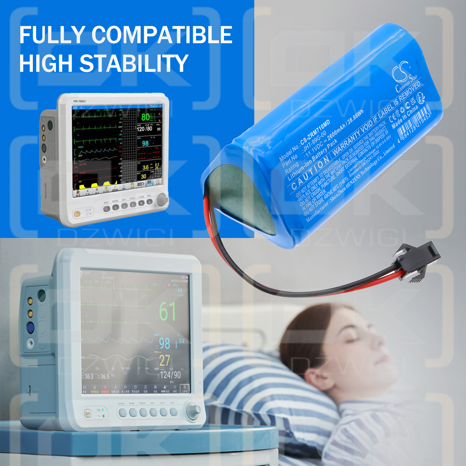 Zoncare PM-7000M / JHT-99G-00 2600mAh Li-ion 11.1V (Cameron Sino)