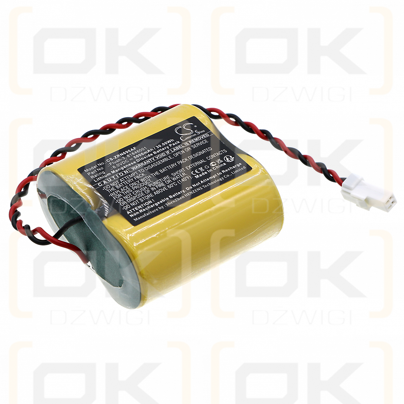 Zurn Z6917-GEN / Flush-3 5000mAh Li-MnO2 6.0V (Cameron Sino)