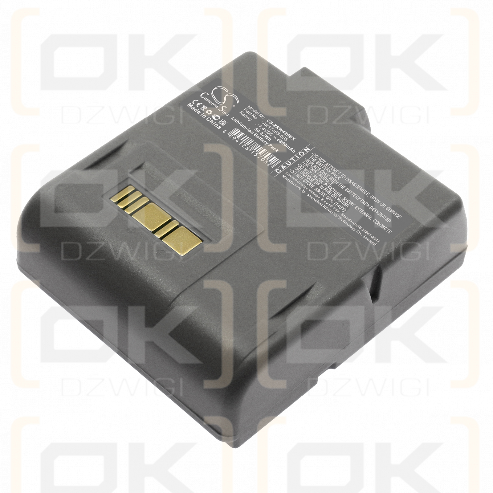 Zebra RW420 EQ / AK17463-005 6800 mAh Li-Ion 7,4 V (Cameron Sino)