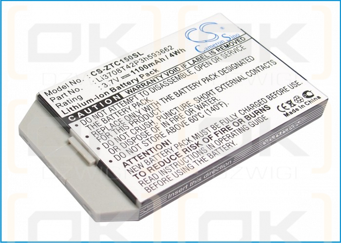 Telstra M60 / Li3708T42P3h593662 1100mAh Li-ion 3.7V (Cameron Sino)