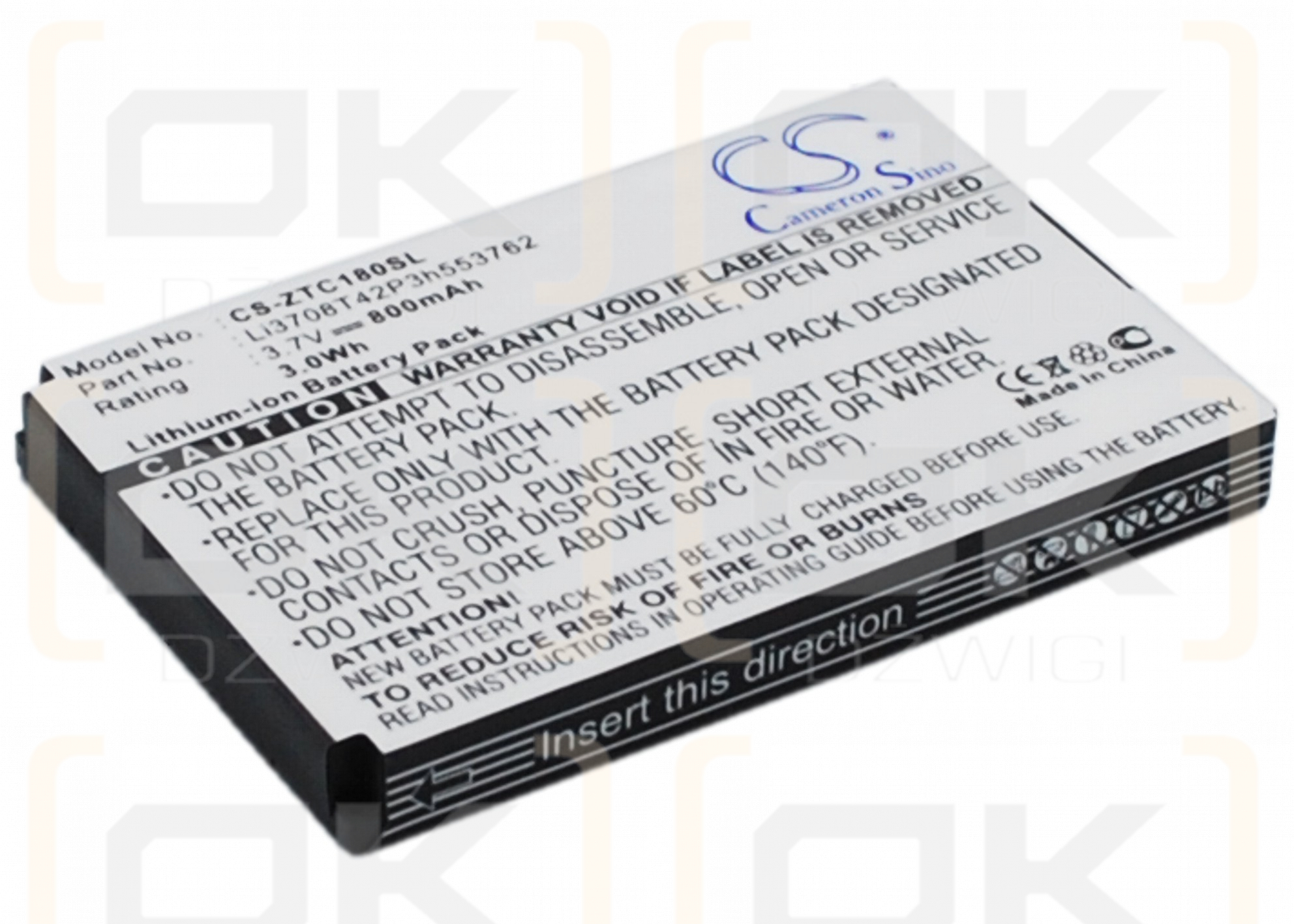 Replacement Battery for Telstra K70 / Li3708T42P3h553762 800mAh Li-ion 3.7V (Cameron Sino)