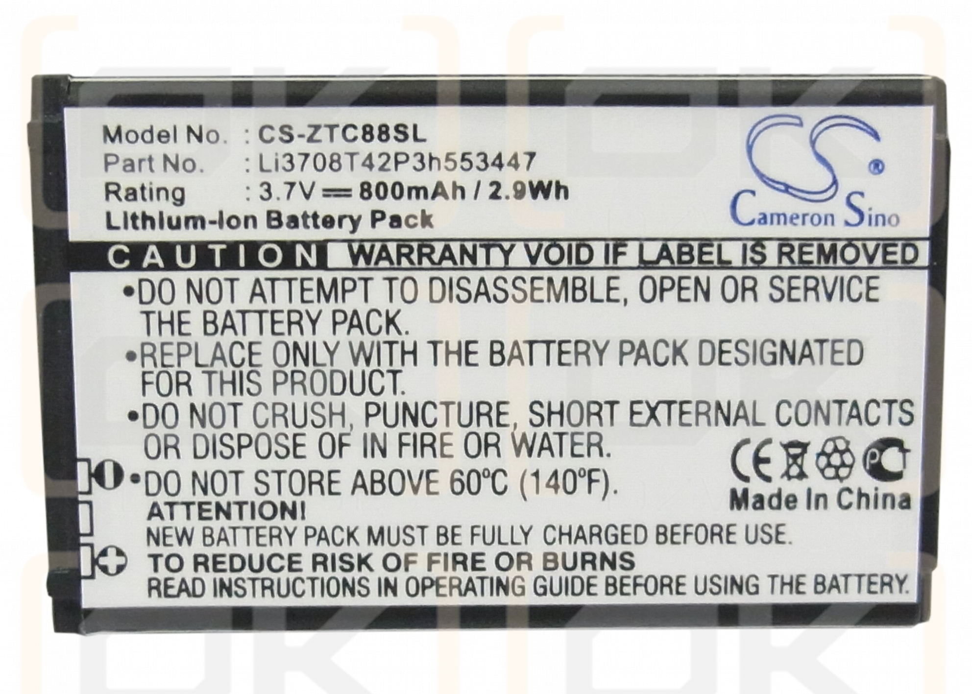 T-Mobile Zest II / Li3708T42P3h553447 800mAh Li-ion 3.7V (Cameron Sino)