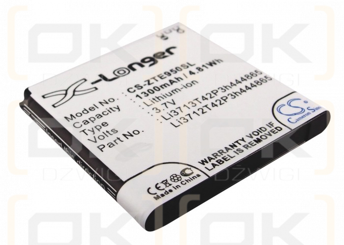Batería T-Mobile Blade / Li3712T42P3h444865 de 1300 mAh y 3,7 V (Cameron Sino)