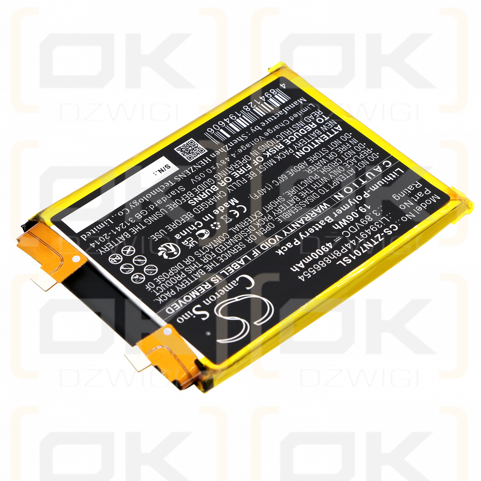 ZTE NX702J / Li3949T44P8h886554 4900mAh Li-Polímero 3.89V (Cameron Sino)