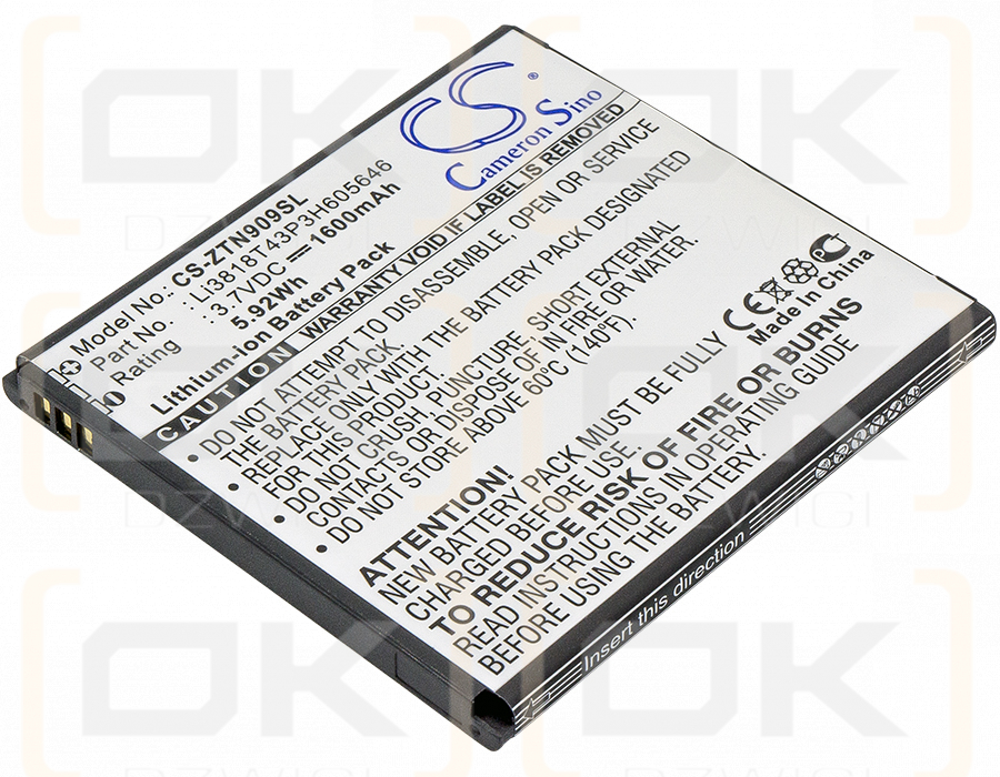 ZTE V818 / Li3818T43P3H605646 1600mAh Li-ion 3.7V (Cameron Sino)