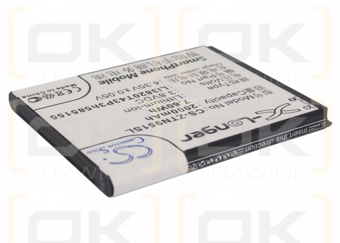 ZTE Z930 Z930L / Li3820T43P3h585155 2000mAh Li-ion 3.8V (Cameron Sino)