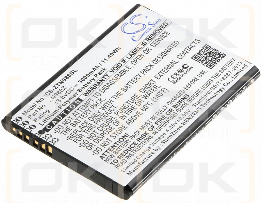 ZTE N988Z / N988Z 3000mAh Li-Polímero 3.8V (Cameron Sino)