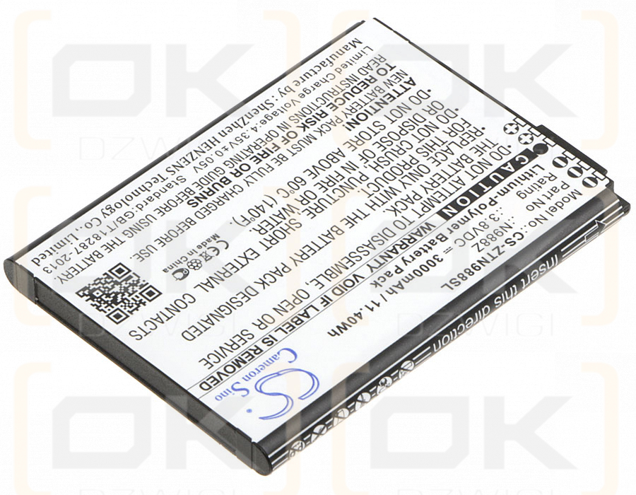 ZTE N988Z / N988Z 3000mAh Li-Polímero 3.8V (Cameron Sino)