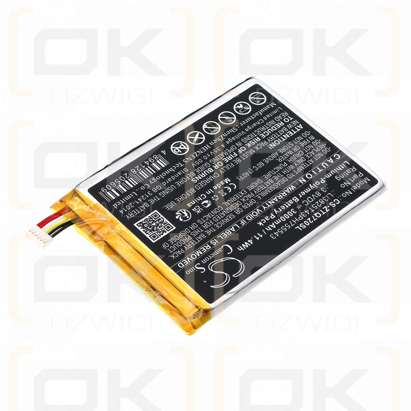 ZTE SRQ-V72M / Li3825T43PH755543 3000mAh Li-Polímero 3.8V (Cameron Sino)