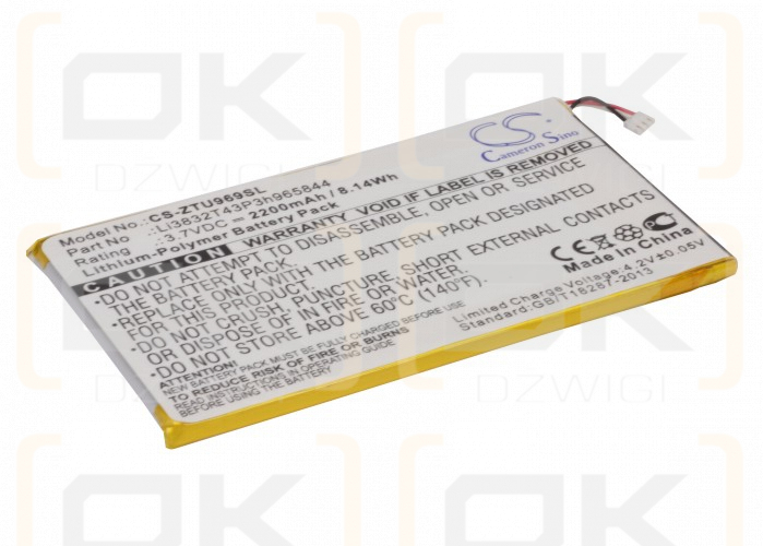 ZTE Z970 / Li3832T43P3h965844 2200 mAh Li-Polymer 3.7 V (Cameron Sino)