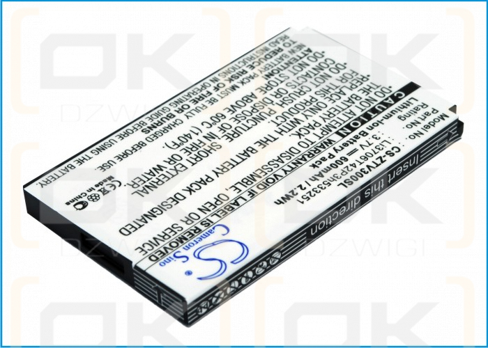 ZTE V717 / Li3706T42P3h533251 600 mAh Li-Ion 3,7 V (Cameron Sino)