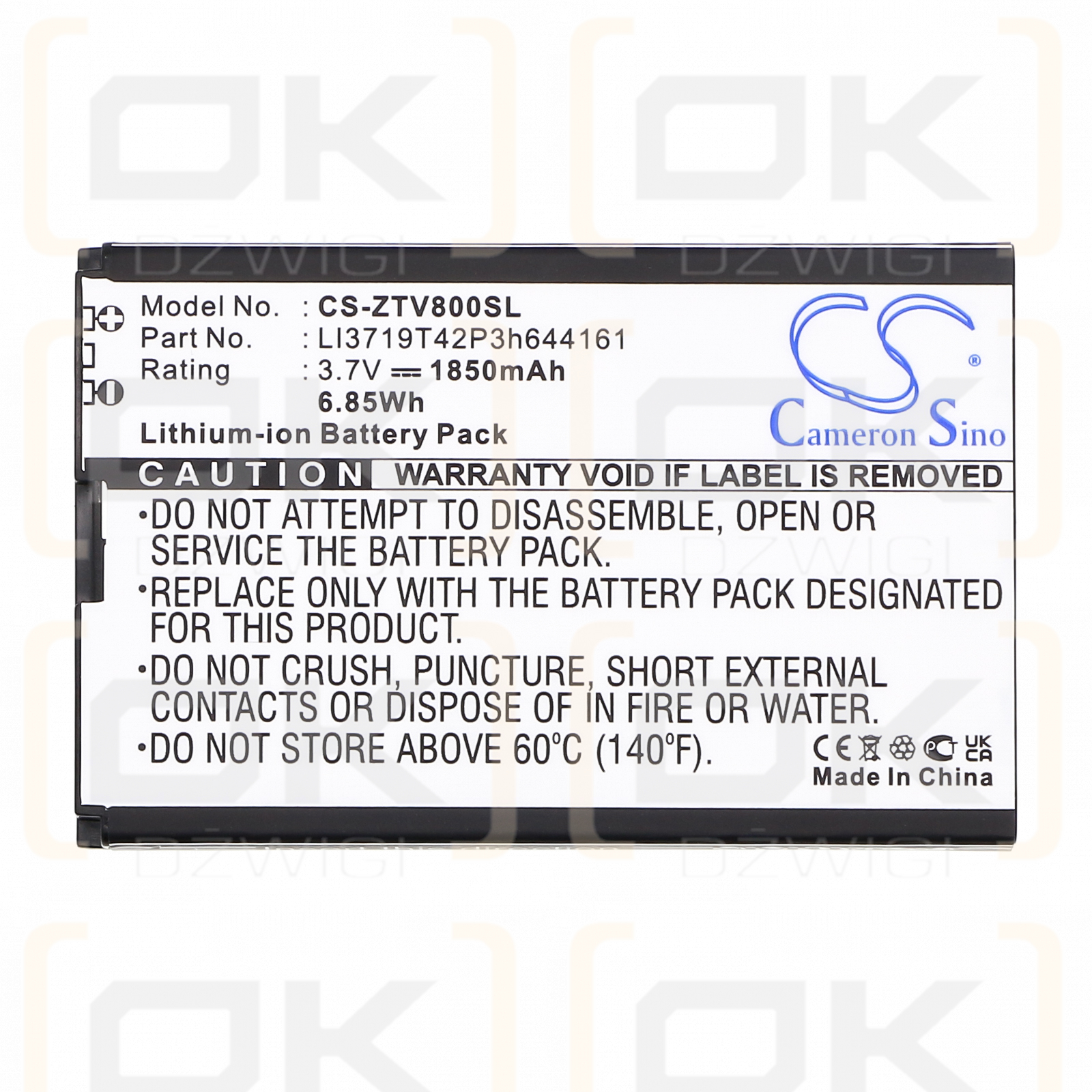 CRICKET Engage / LI3719T42P3h644161 1850mAh Li-ion 3.7V (Cameron Sino)