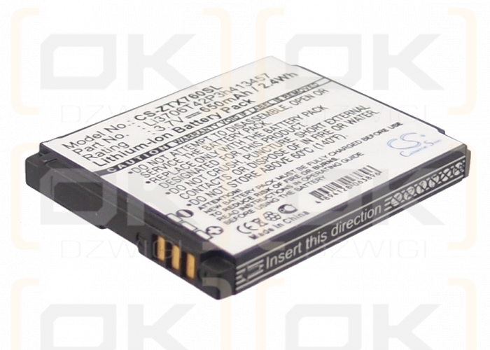 T-Mobile Vairy Touch / Li3706T42P3h413457 650mAh Li-ion 3.7V (Cameron Sino)