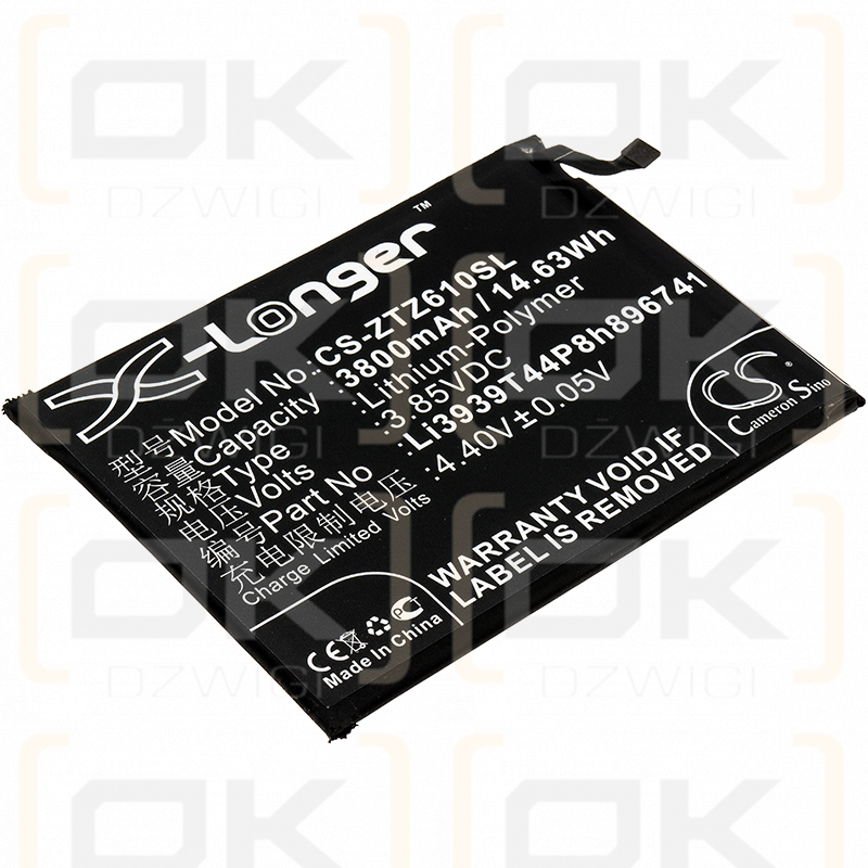 ZTE Z610DL / Li3939T44P8h896741 3800mAh Li-Polímero 3.85V (Cameron Sino)