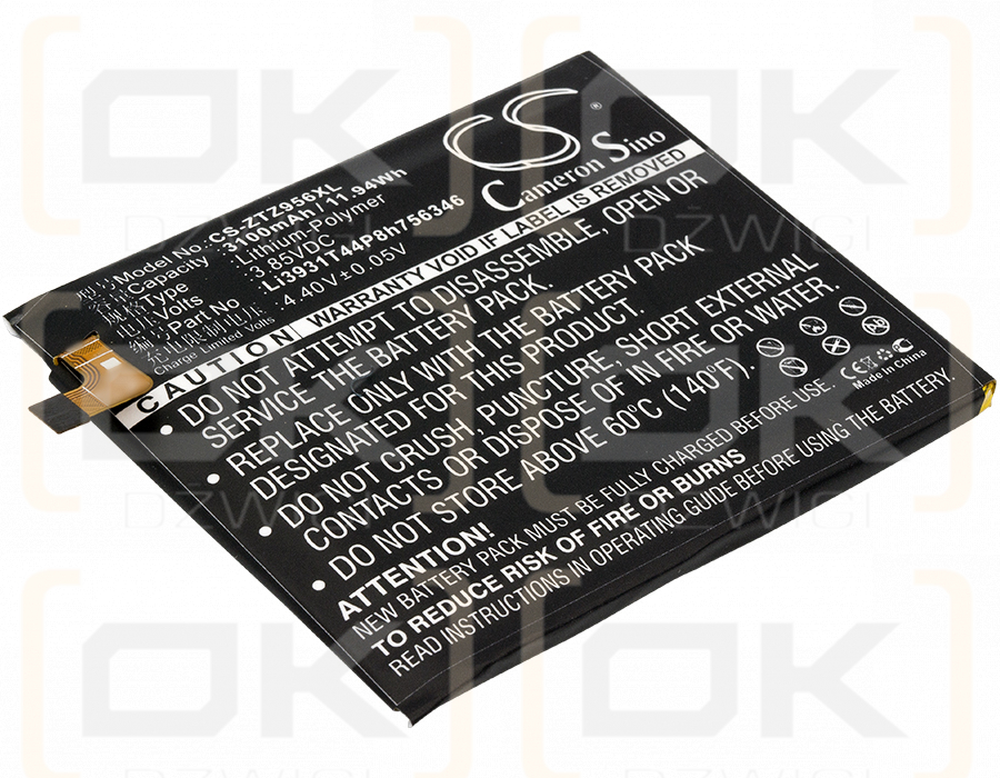 ZTE Z971 / Li3931T44P8h756346 3100mAh Li-Polímero 3.85V (Cameron Sino)