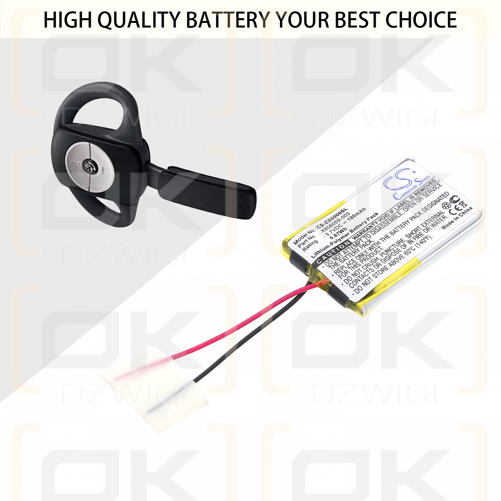 Microsoft LifeChat ZX-6000 / X808059-003 180 mAh Li-Polymer 3,7 V (Cameron Sino)