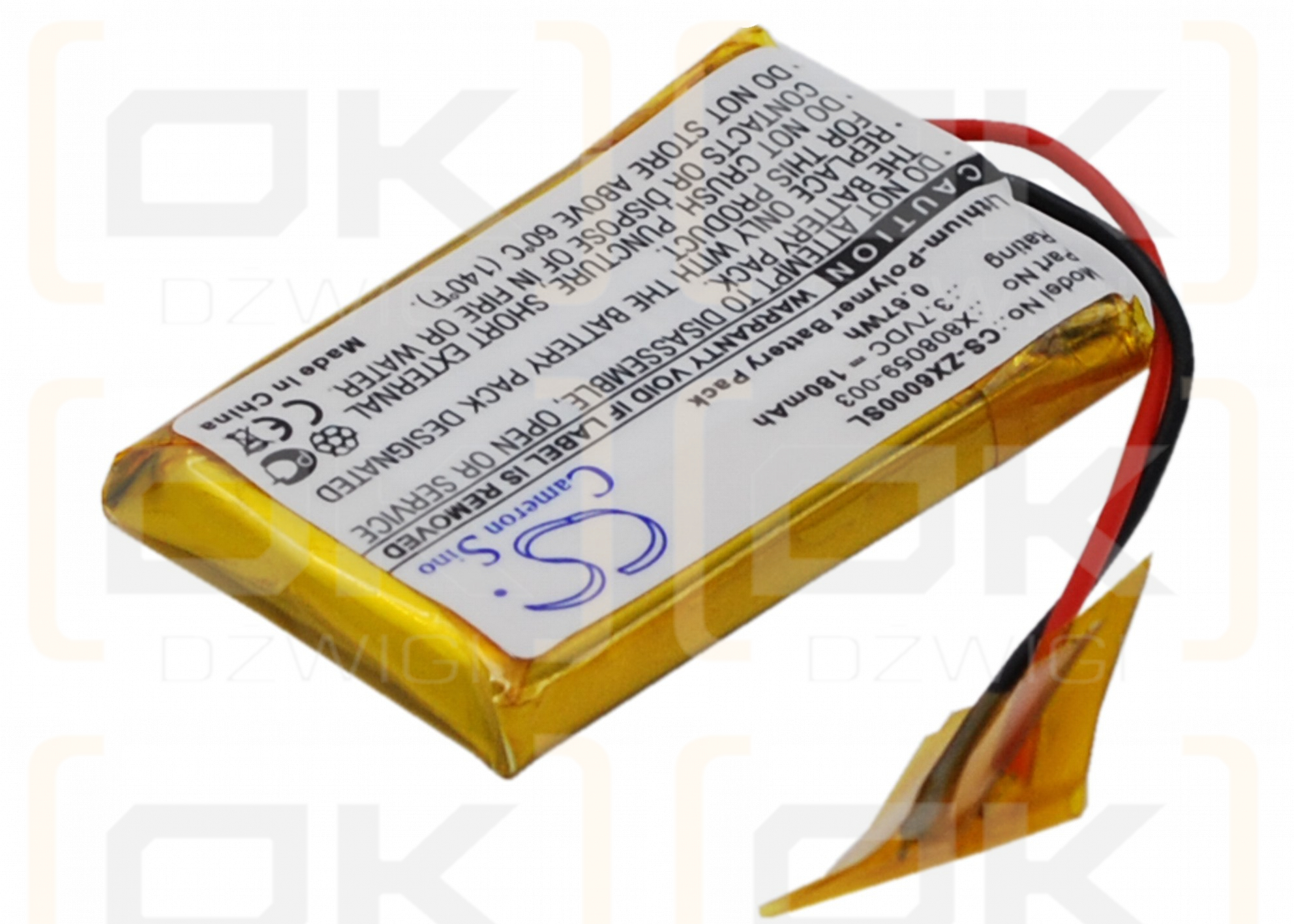 Microsoft LifeChat ZX-6000 / X808059-003 180mAh Li-polímero 3.7V (Cameron Sino)