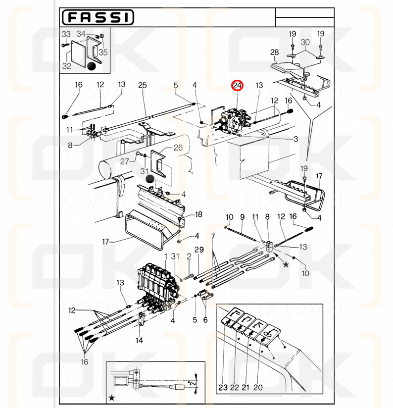Distribuidor hidráulico para soportes de grúa Fassi Walvoil SD5/2-P