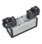 Electroválvula Parker ISO 02 - 5/3 doble solenoide de centro cerrado 24 VCC