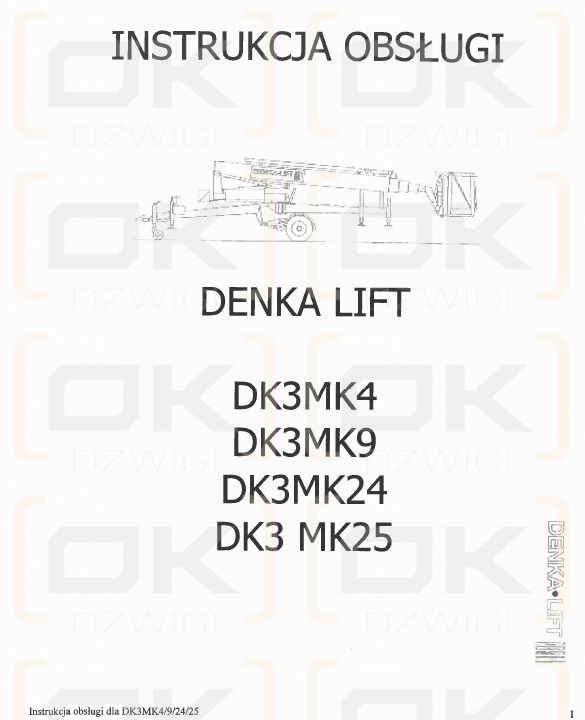 Руководство по эксплуатации для Denka Lift - DK25