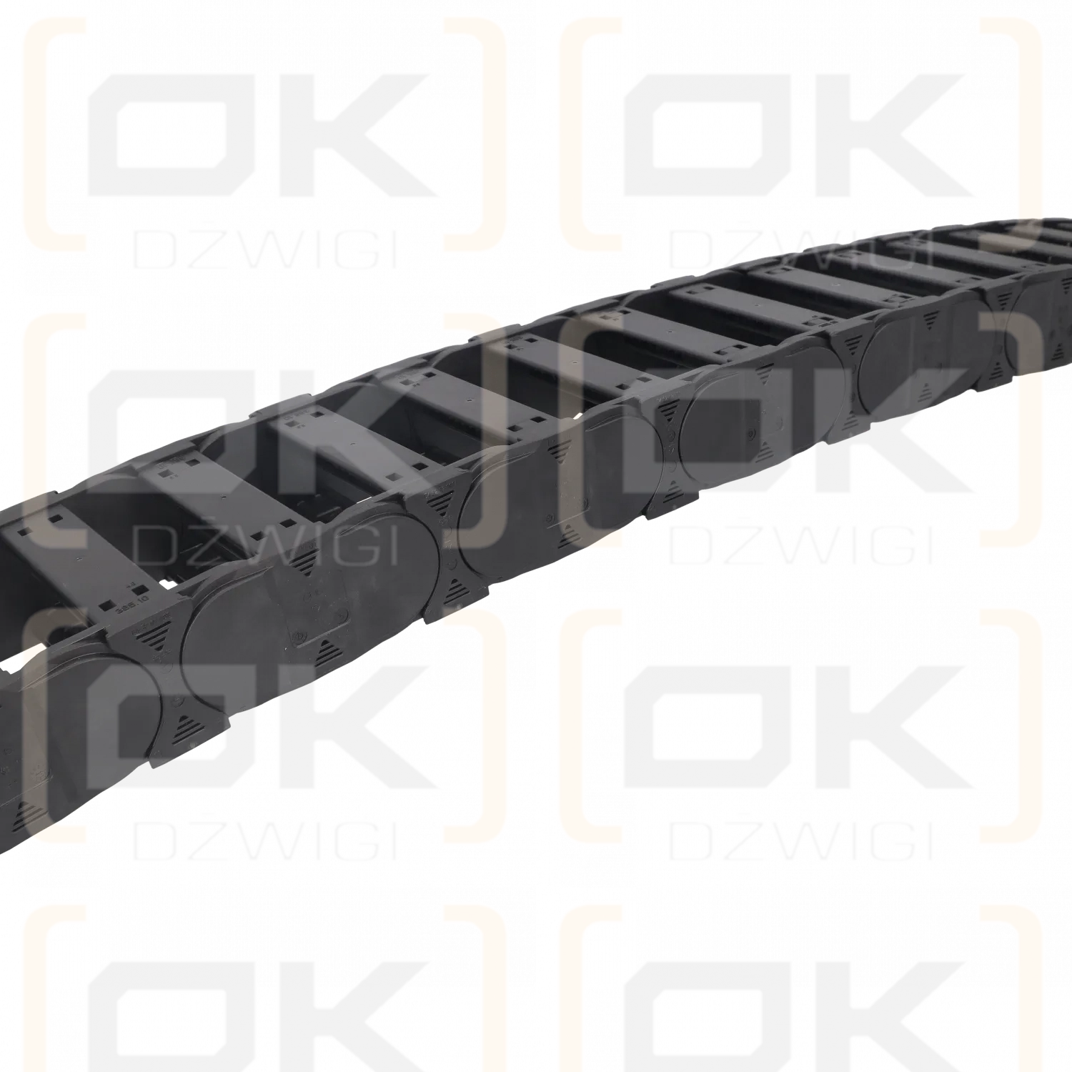 Cable guide series E4.32 (Crossbars on each link, removable along both radii)