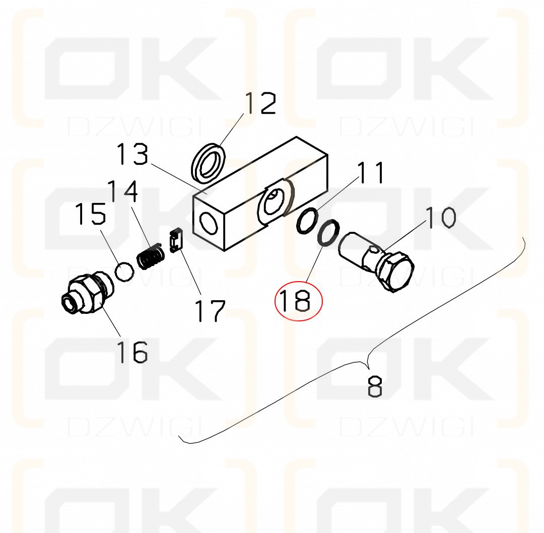 Podkładka zamka hydraulicznego Palfinger
