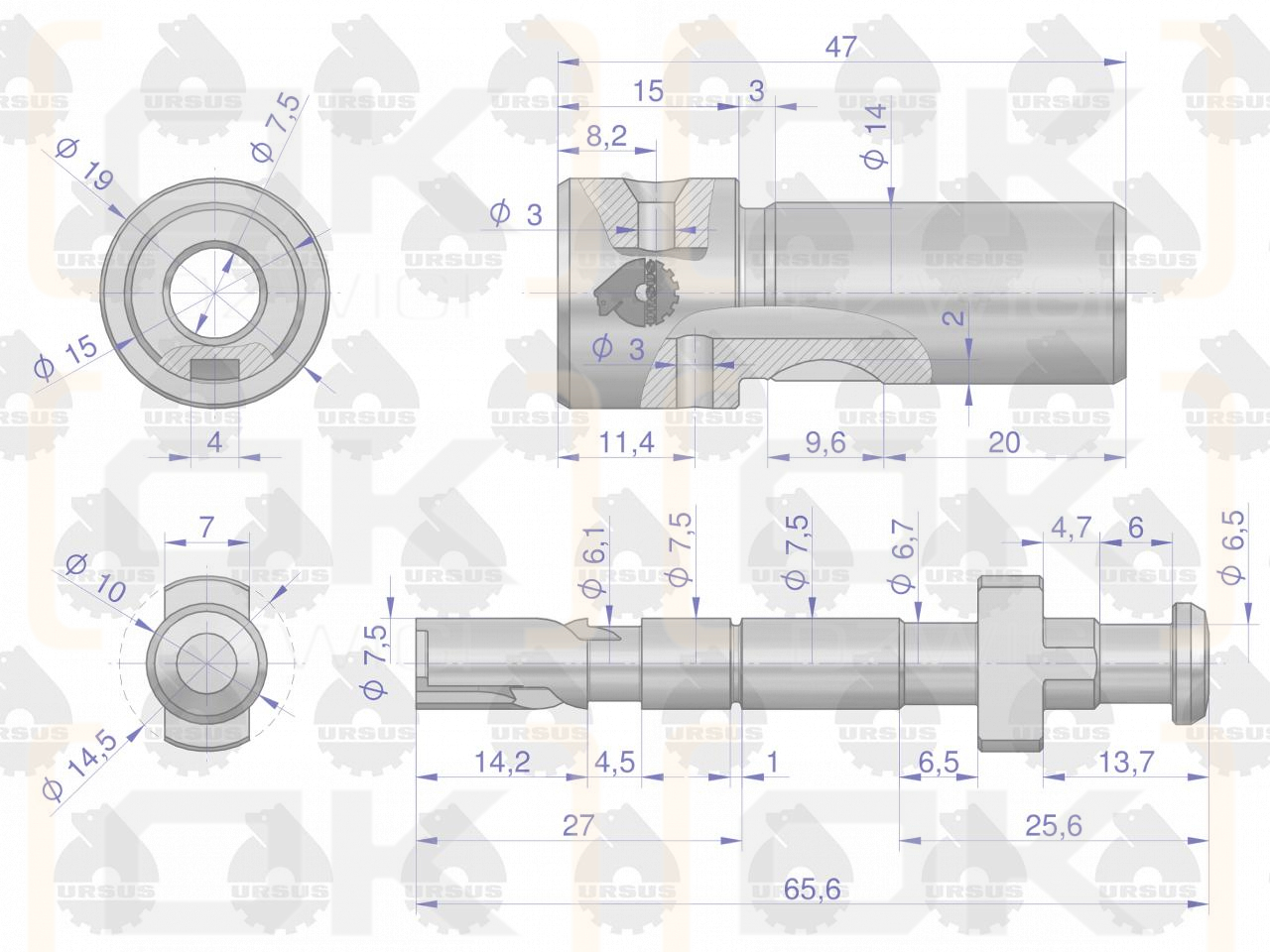 Element tłoczący pompy wtryskowej  132x58x92 C-330 FPE17A-7.5 ORYGINAŁ URSUS