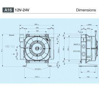 Chłodnica oleju Bondioli&Pavesi A16 1EAP 12V