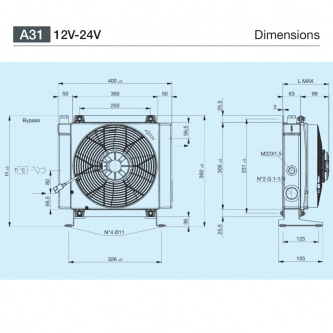 Chłodnica oleju Bondioli&Pavesi A31 1EAP 12V