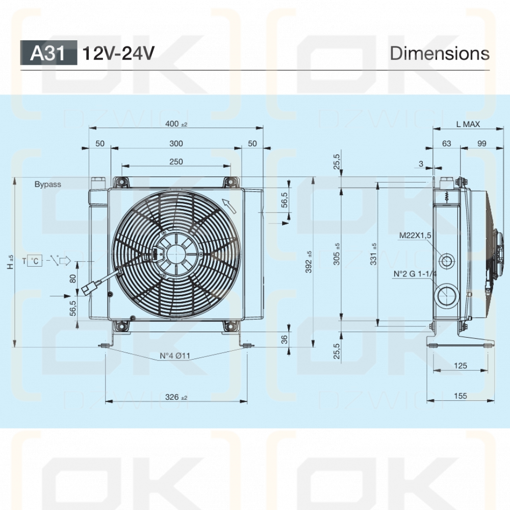 Bondioli&Pavesi A31 1EAP 12V oil cooler