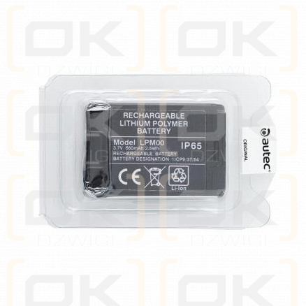 Autec LPM00 Batterie, 3,7 VDC; 660 mAh / 2,5 Wh; Li-Ionen