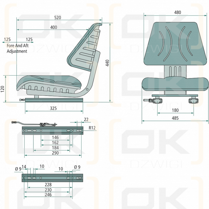 Siedzisko HDS uniwersalne dzielone
