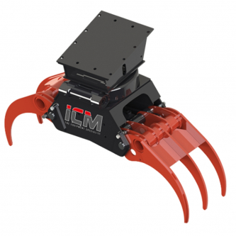 ICM timber grab with built-in rotator, 3+2 claws; Max. 1100mm