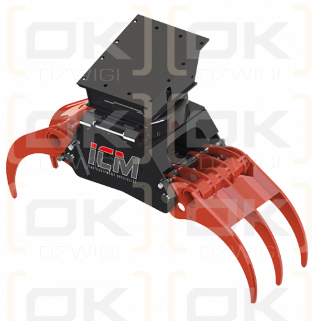 Chwytak do drewna ICM z zabudowanym rotatorem, pazury 3+2; Max.1398mm
