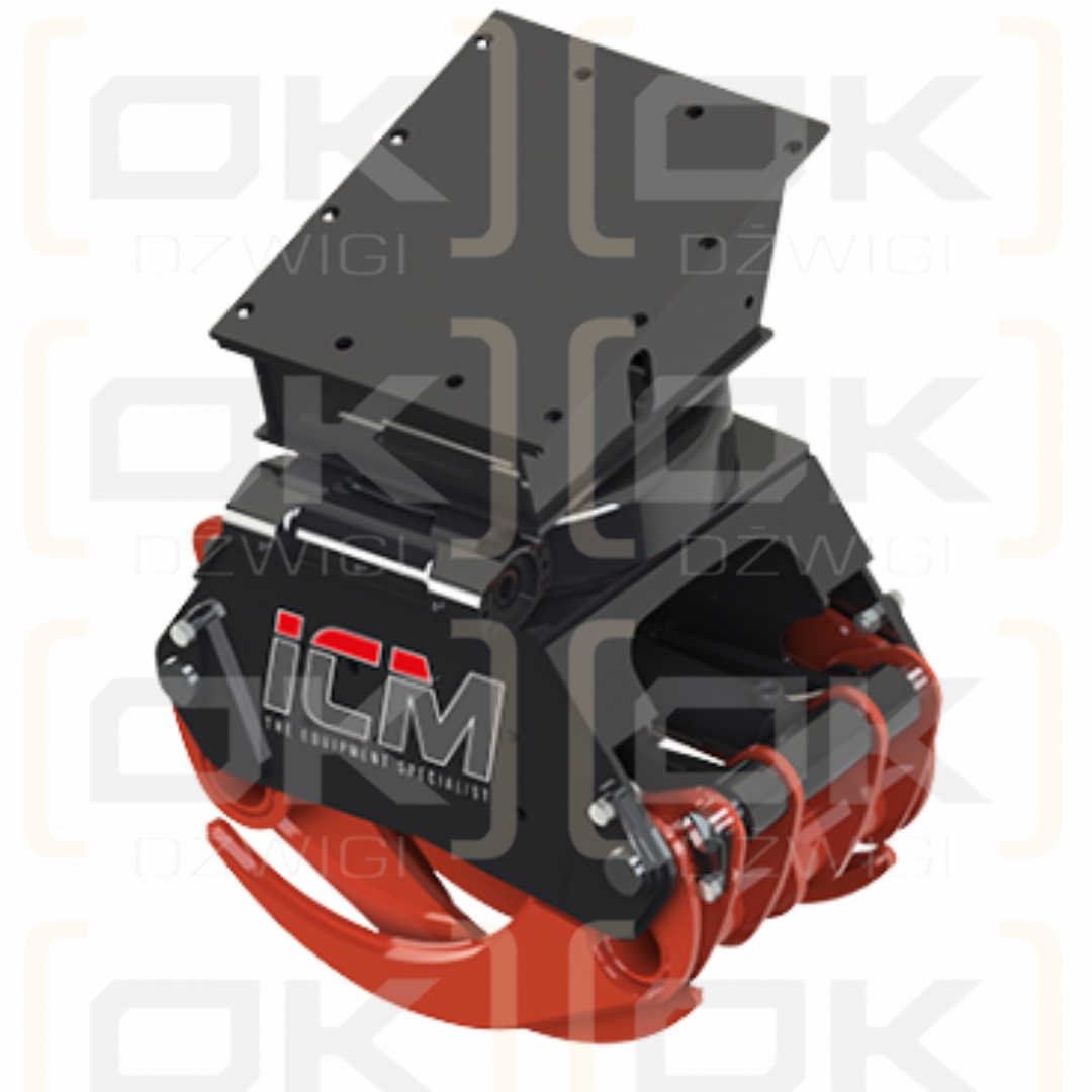 Chwytak do drewna ICM z zabudowanym rotatorem, pazury 3+2; Max.1398mm